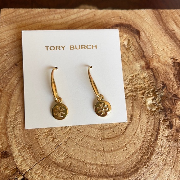 NWT Tory Burch golden drop earrings - Picture 2 of 3